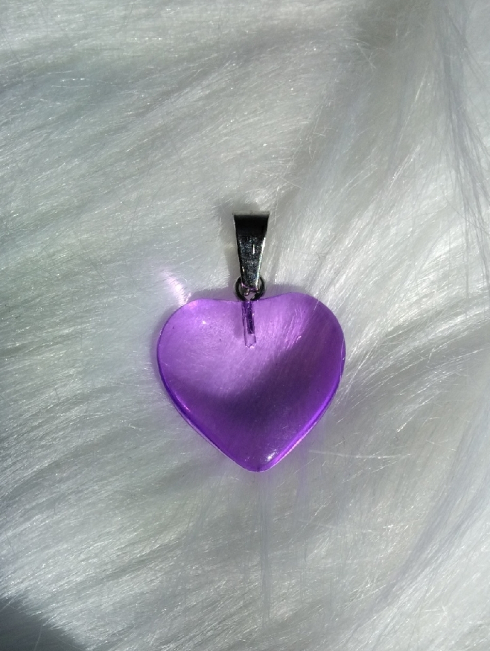 Amazing Purple Heart Glass Pendant Necklace - Women Jewelry